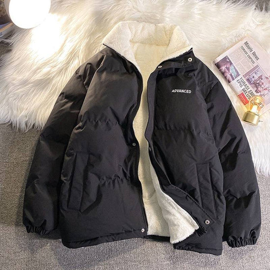 Winter New Padded Coat Hong Kong Style Loose Down Cotton-padded Jacket Fleece-lined - YLORESHOP