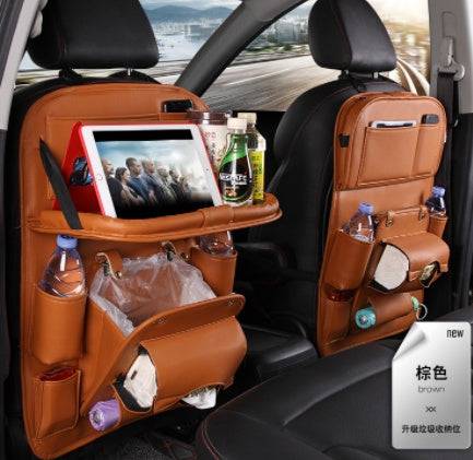 Borsa portaoggetti per auto in pelle PU Vassoio multifunzione per sedile posteriore Borsa appesa Organizzatore per auto impermeabile Accessori interni automobilistici