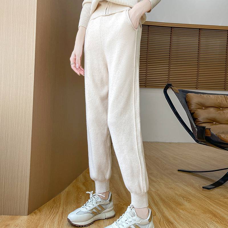 Autumn And Winter Wool Knitted Loose Slimming Loose Tapered Pants