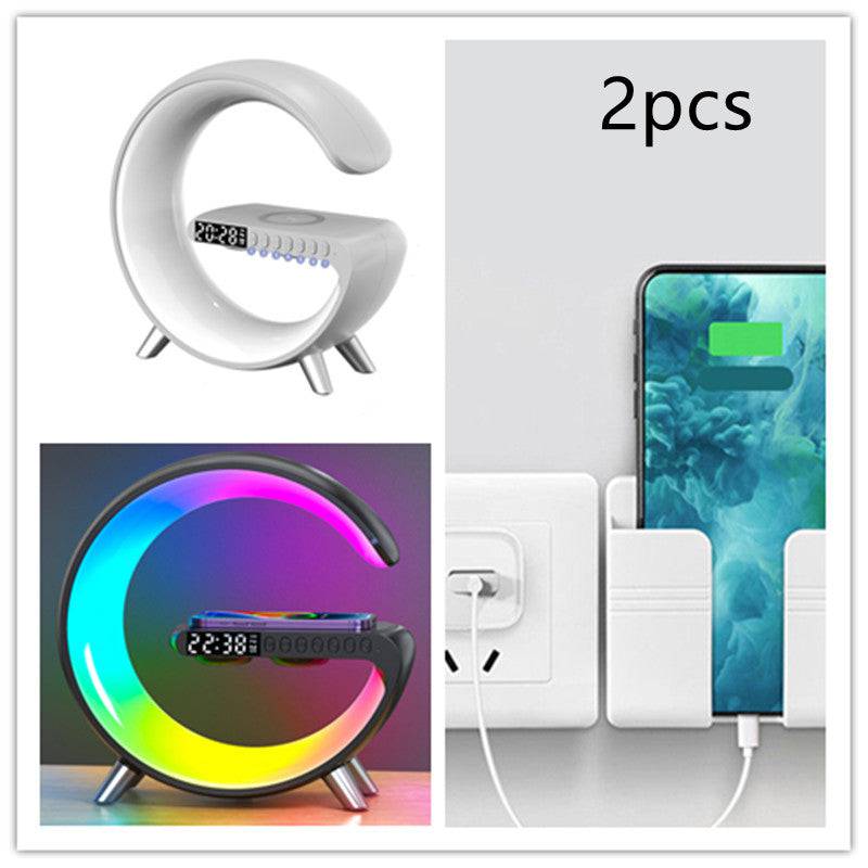 New Intelligent G Shaped LED Lamp Bluetooth Speake Wireless Charger Atmosphere Lamp App Control For Bedroom Home Decor - YLORESHOP