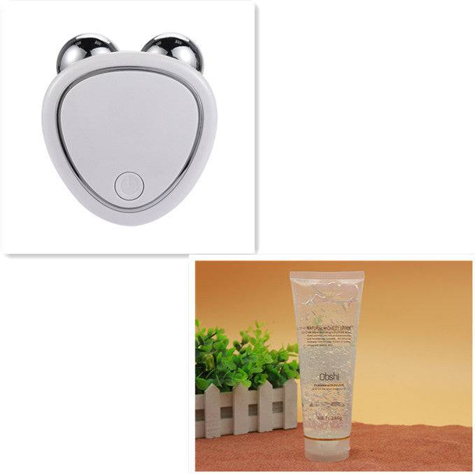 Portable Facial Micro-current Beauty Instrument For Lifting Thinning And Reducing Edema With Double Roller Massager - YLORESHOP