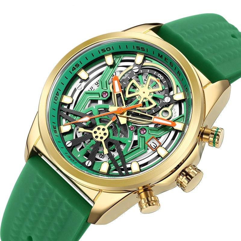 Men's Silicone Mechanical Style Decorative Quartz Watch - YLORESHOP