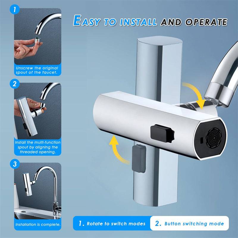 Kitchen Faucet Waterfall Outlet Splash Proof Universal Rotating Bubbler Multifunctional Water Nozzle Extension Kitchen Gadgets - YLORESHOP