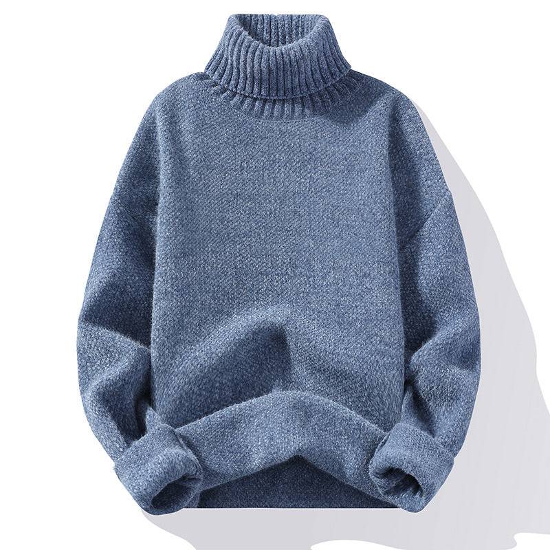 Maglione a collo alto casual in lana tinta unita alla moda stile coreano in lana visone ispessita autunno e inverno