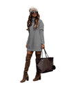 Women's New Round Neck Long Sleeve Knitted Sweater Dress - YLORESHOP