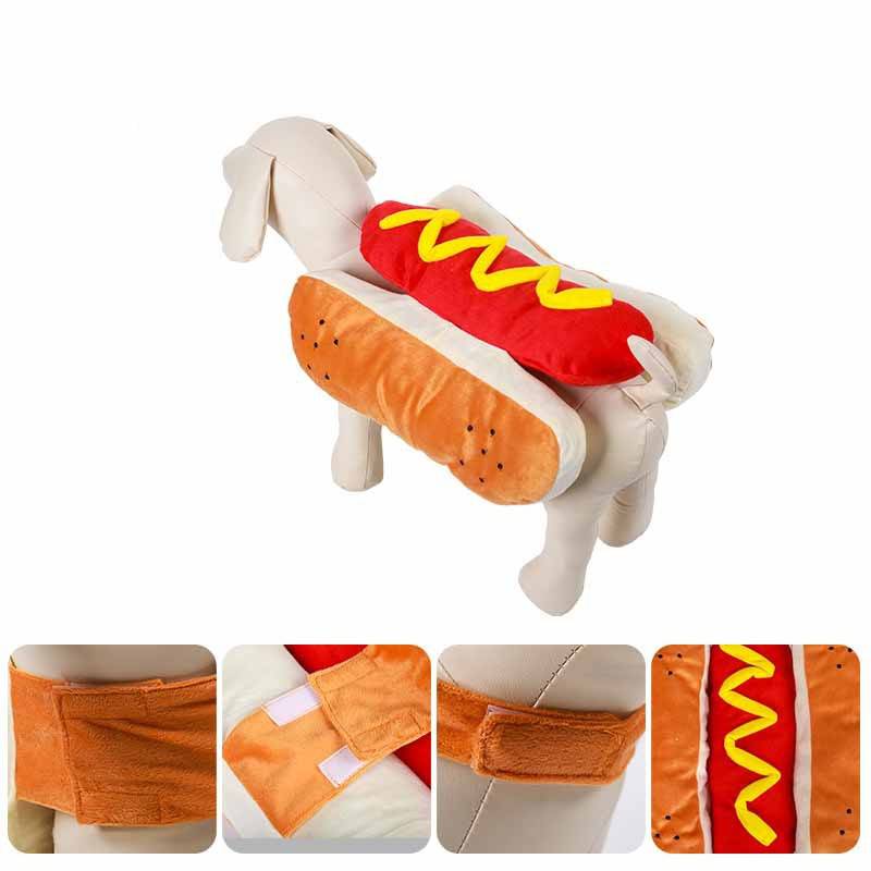 Divertenti costumi di Halloween per cani Cuccioli Abbigliamento per animali domestici Design per hot dog Vestiti per cani Abbigliamento per animali Vestirsi Costume per gatti