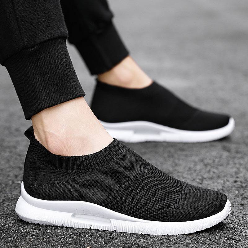 Flying Knit Sneakers Men's Mesh White Shoes Black Casual Sneakers - YLORESHOP