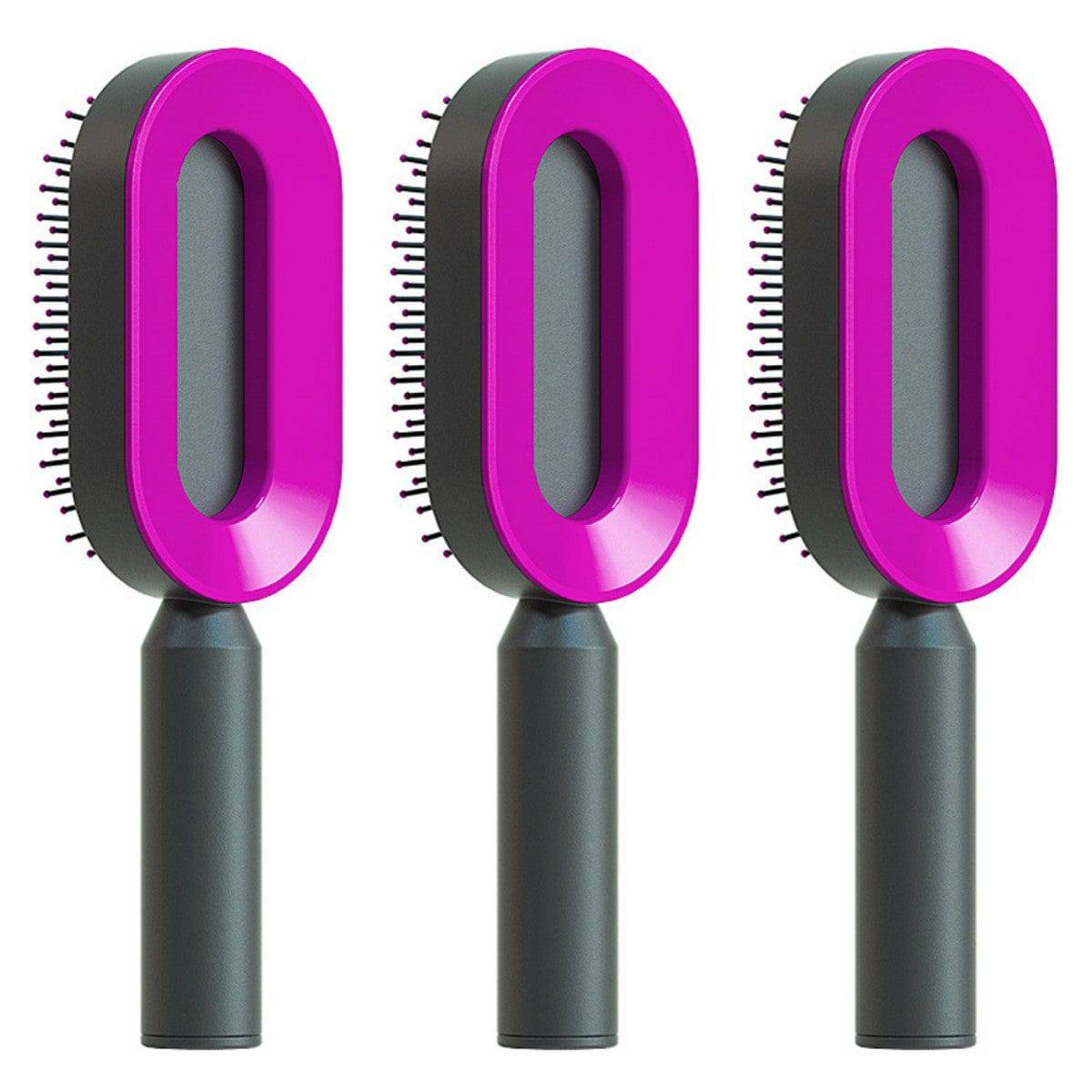 Self Cleaning Hair Brush For Women One-key Cleaning Hair Loss Airbag Massage Scalp Comb Anti-Static Hairbrush - YLORESHOP