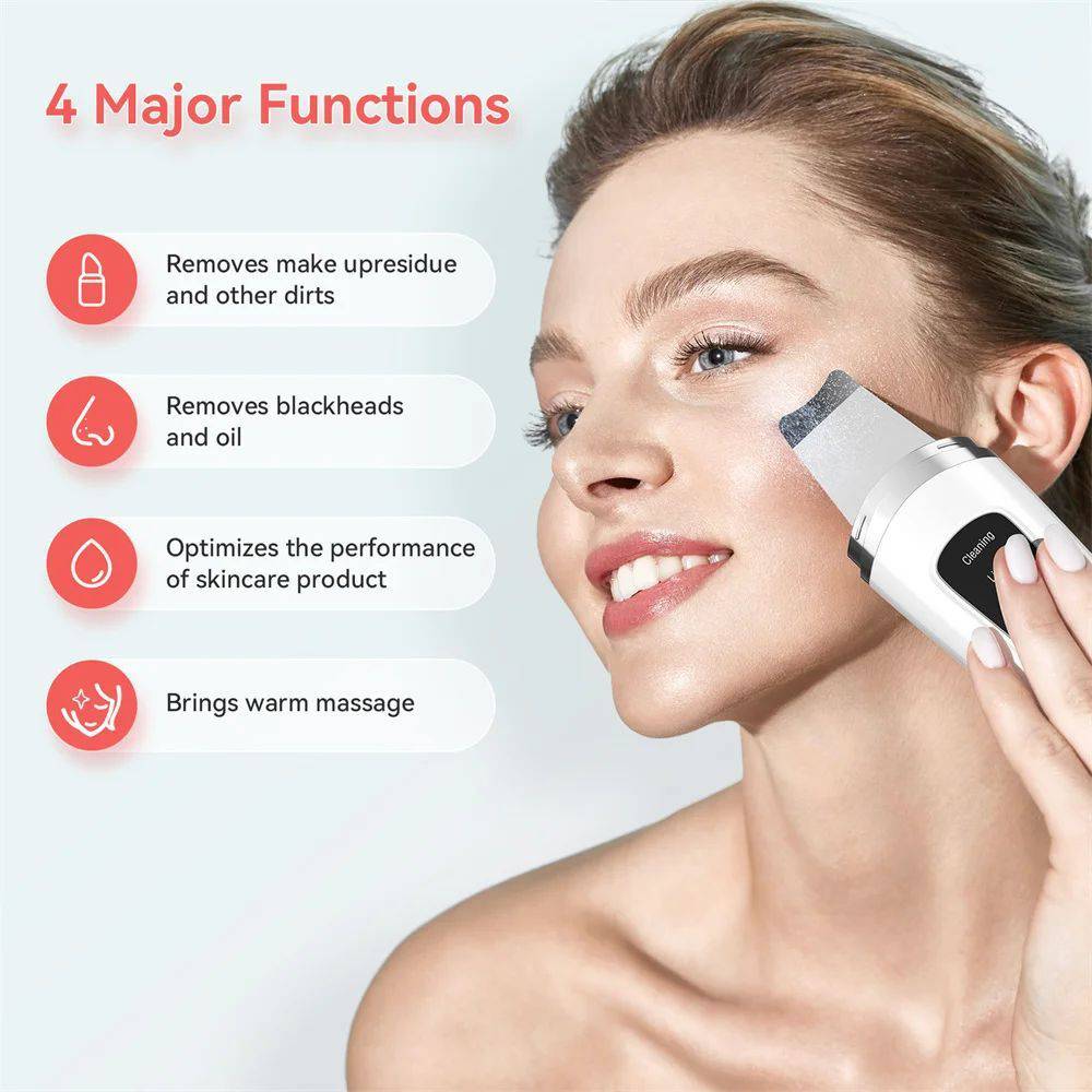 Skin Scrubber Face Spatula Facial Skin Exfoliator Scraper And Blackhead Remover Pore Cleaner With Face Lifting Deep Cleansing Face Lifting Machine For Blackhead Extractor - YLORESHOP