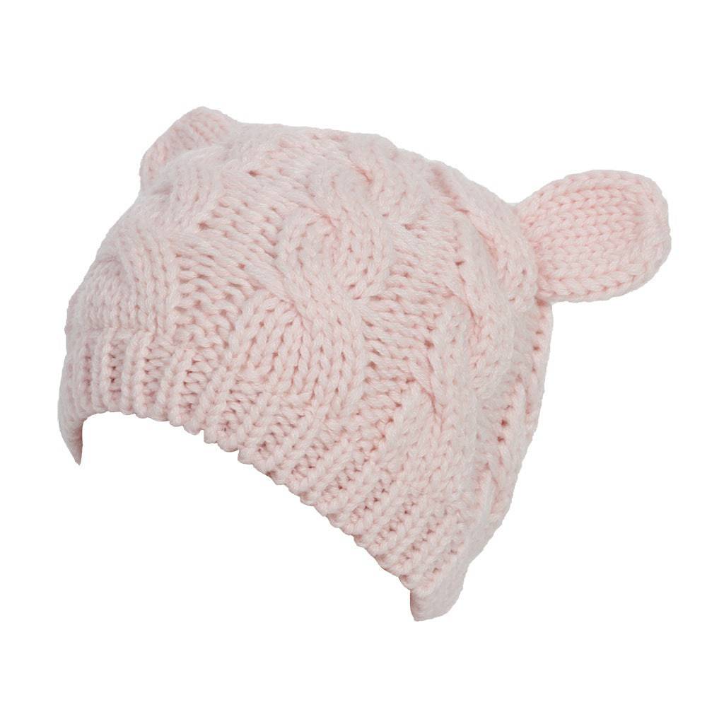 Hand Made 3D Cute Knitted Cat Ear Beanie For Winter - YLORESHOP