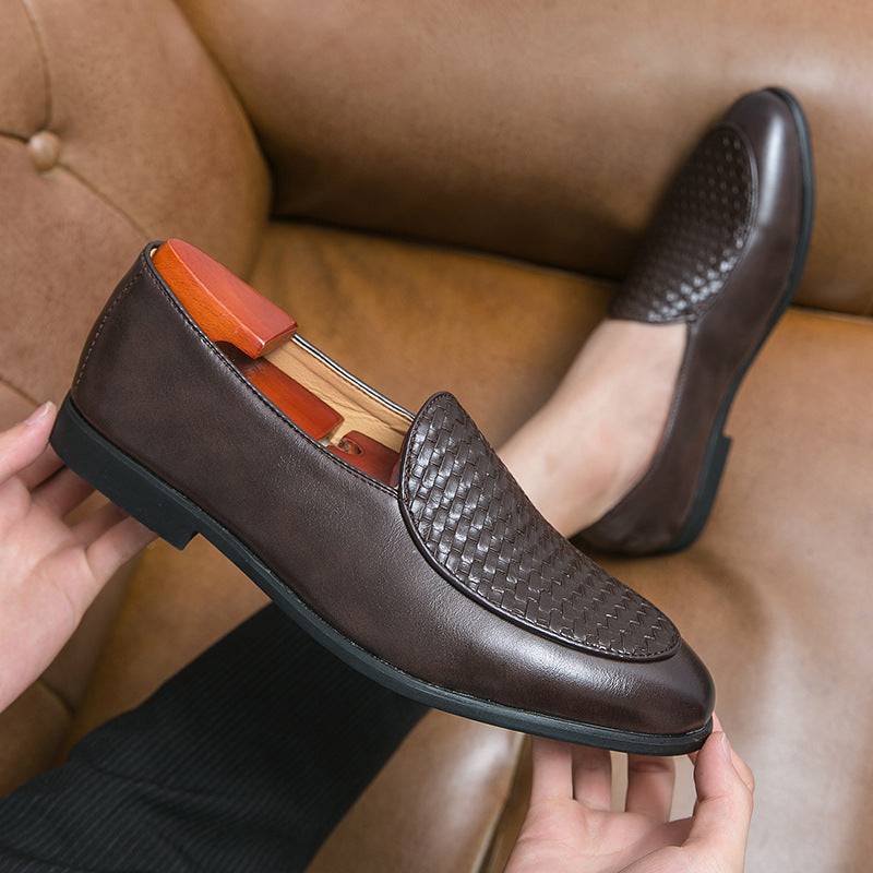 Mocassini business casual Scarpe da uomo in pelle leggera senza lacci semplici