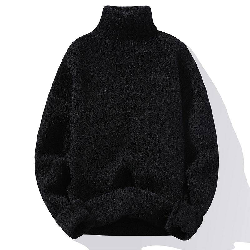 Maglione a collo alto casual in lana tinta unita alla moda stile coreano in lana visone ispessita autunno e inverno