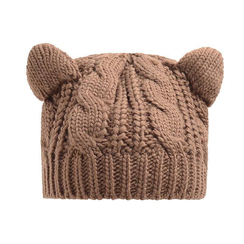 Hand Made 3D Cute Knitted Cat Ear Beanie For Winter - YLORESHOP