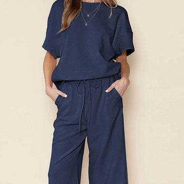 Autumn Solid Color Texture Casual Suit Female European And American Thin Loose Flab Hiding - YLORESHOP