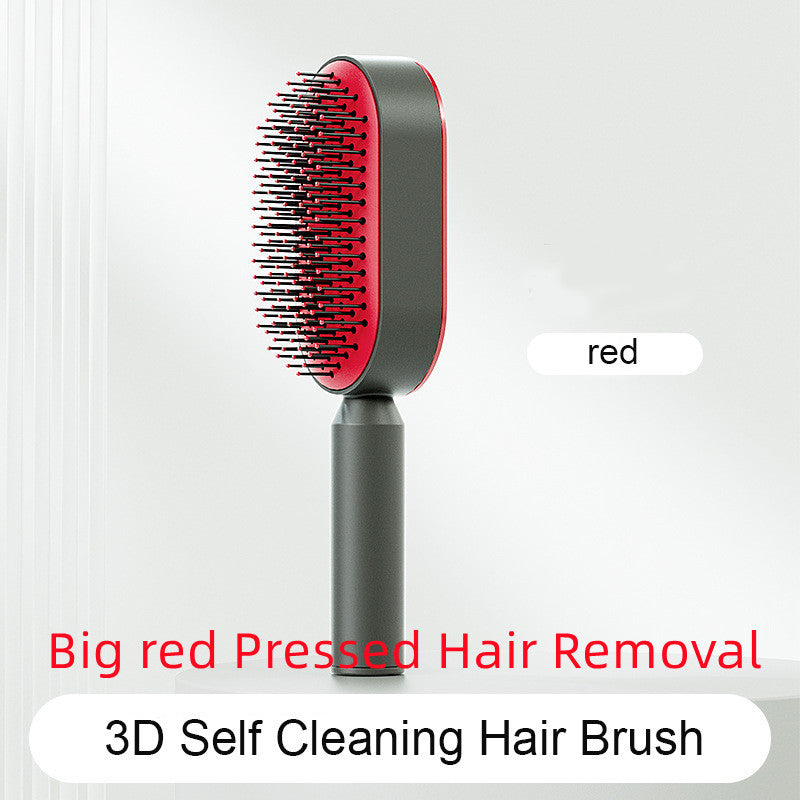 Self Cleaning Hair Brush For Women One-key Cleaning Hair Loss Airbag Massage Scalp Comb Anti-Static Hairbrush - YLORESHOP