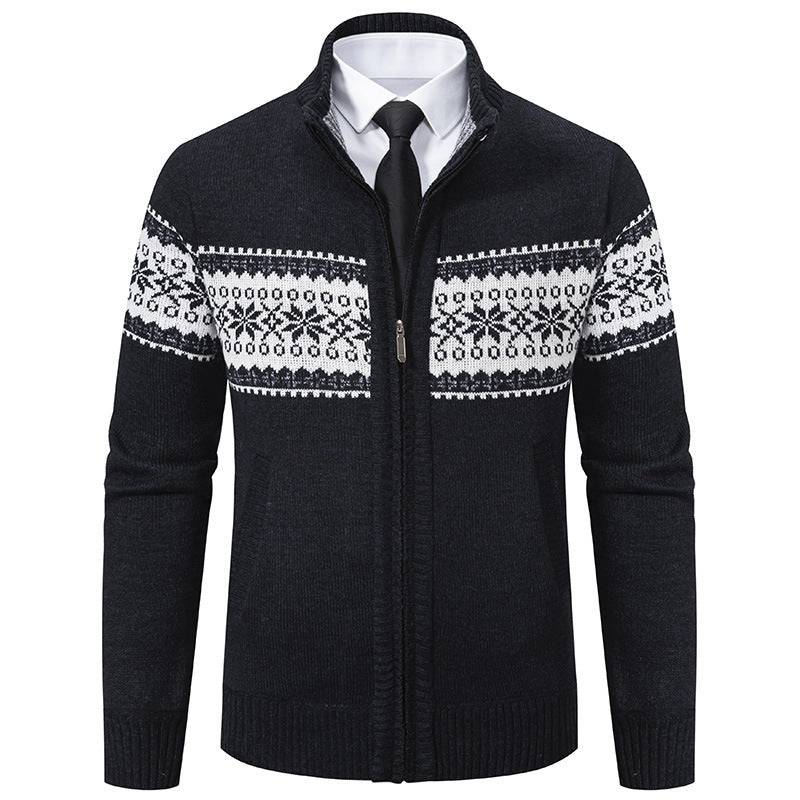 Top coat da uomo in cardigan lavorato a maglia autunnale e invernale di taglia europea