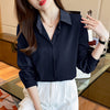 High-grade Non-ironing Anti-wrinkle Shirt Women's Solid Color Acetate Shirt - YLORESHOP