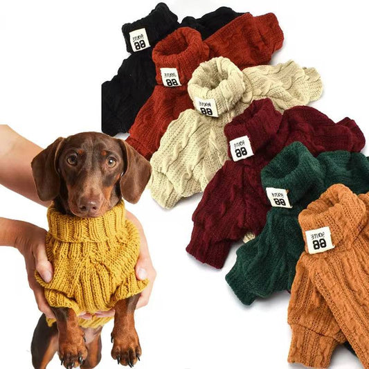 Maglione per cani dolcevita tinta unita vestiti per cani cotone caldo per cuccioli cani di taglia piccola e media felpa giacca chihuahua orsacchiotto