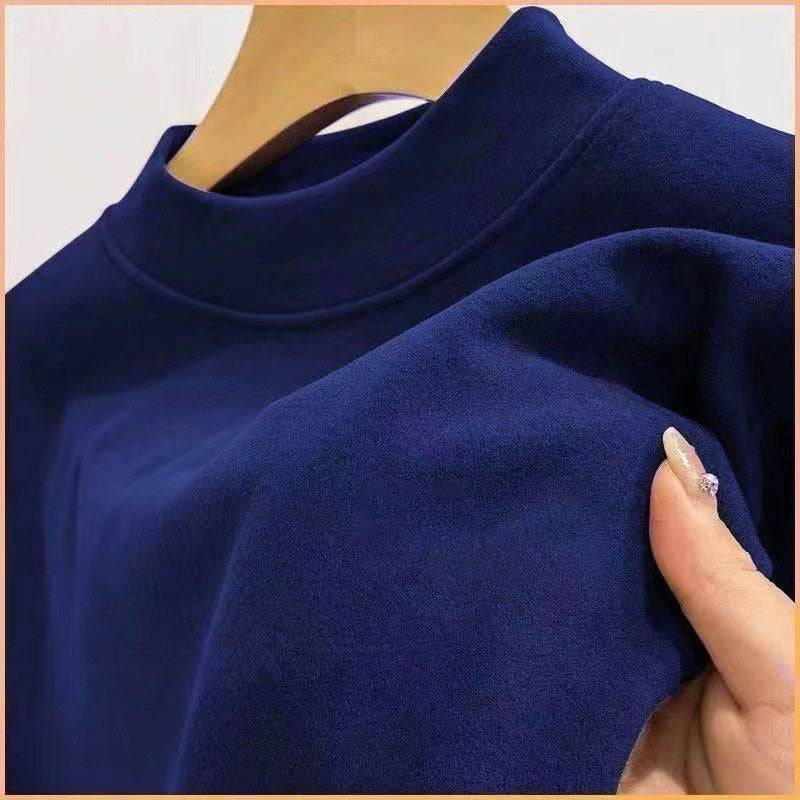 Men's Undershirt Half Turtleneck Solid Color Long-sleeved T-shirt Autumn Clothes