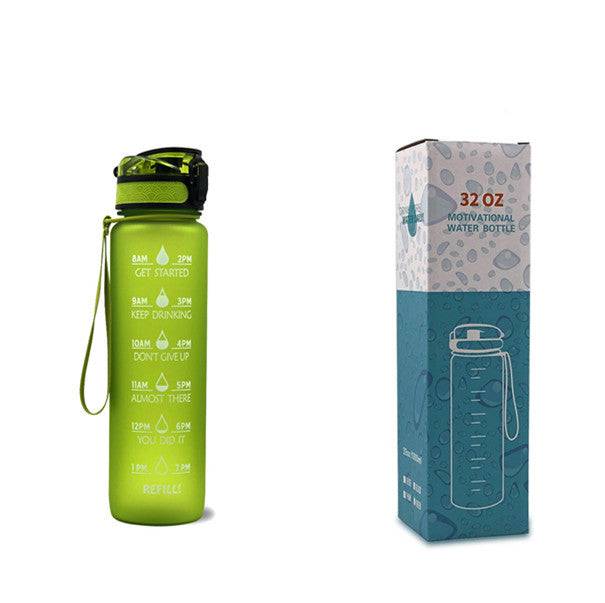 1L Tritan Water Bottle With Time Marker Bounce Cover Motivational Water Bottle Cycling Leakproof Cup For Sports Fitness Bottles - YLORESHOP