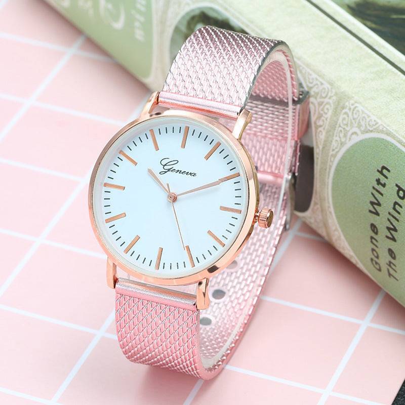 Geneva Watch Dial Plate Mesh Belt Female Minimalist Thin - YLORESHOP