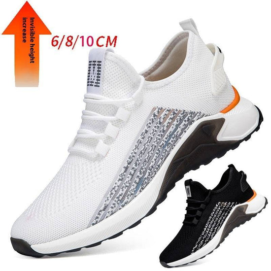 Men's Round Head Mesh Fabric Casual Shoelace Invisible Height Increasing - YLORESHOP