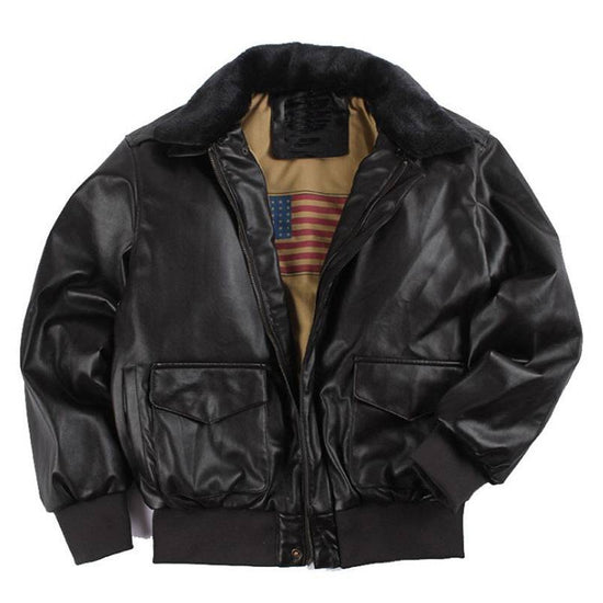 Retro Oversized US Air Force Fur Leather Coat - YLORESHOP