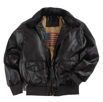 Retro Oversized US Air Force Fur Leather Coat - YLORESHOP