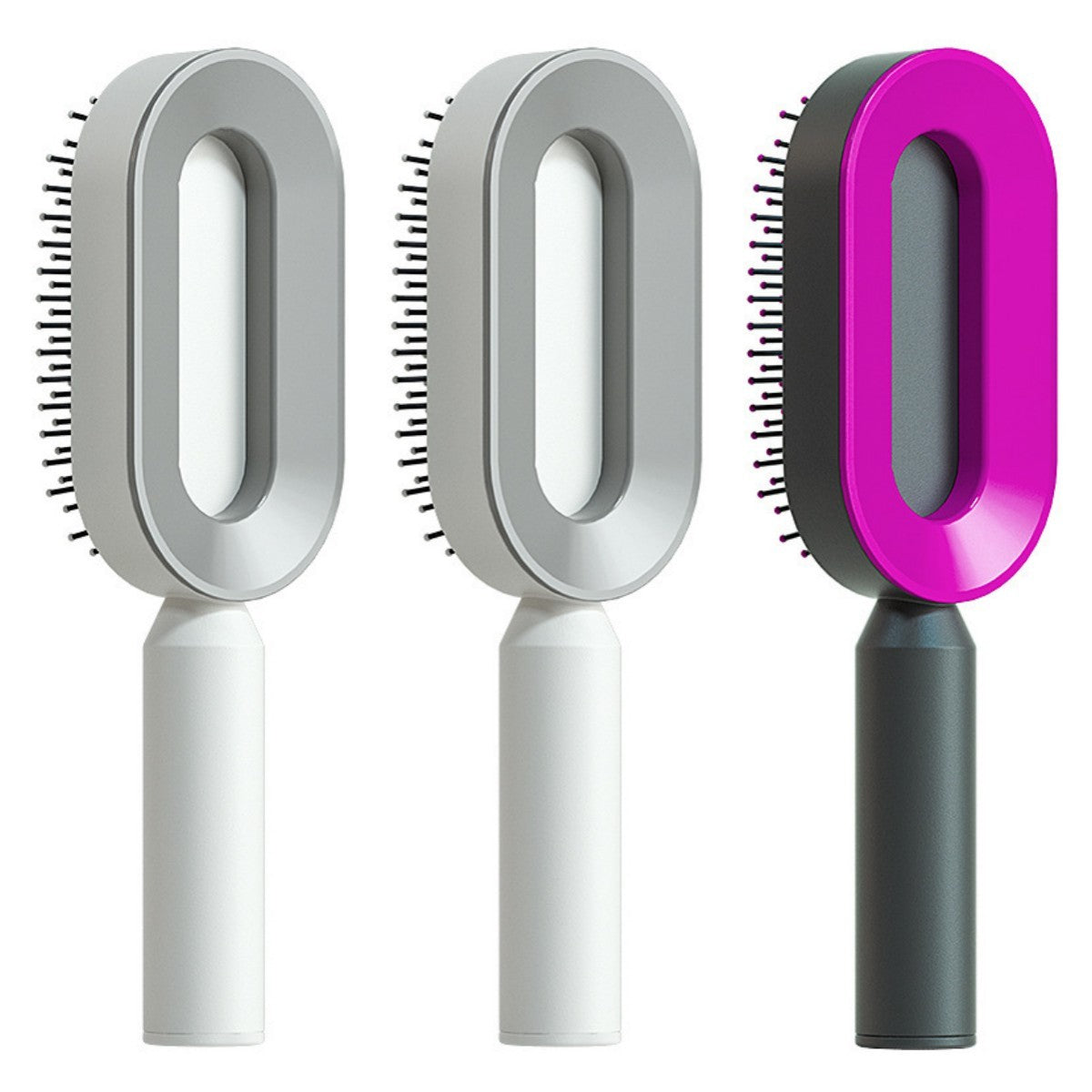 Self Cleaning Hair Brush For Women One-key Cleaning Hair Loss Airbag Massage Scalp Comb Anti-Static Hairbrush - YLORESHOP