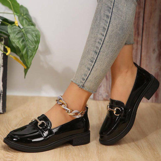 Plus Size British Style Leather Shoes Women - YLORESHOP
