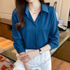 High-grade Non-ironing Anti-wrinkle Shirt Women's Solid Color Acetate Shirt - YLORESHOP