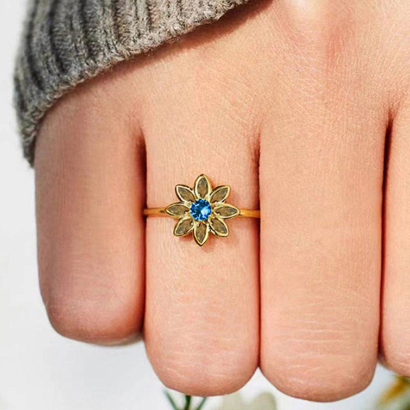 Flower Ring Female Fashion Inlaid Zircon - YLORESHOP