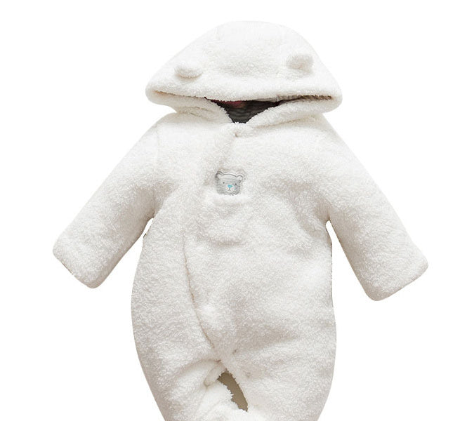 Baby clothes lamb winter cotton padded clothes baby newborn baby skin thickening climb Siamese clothes cotton - YLORESHOP