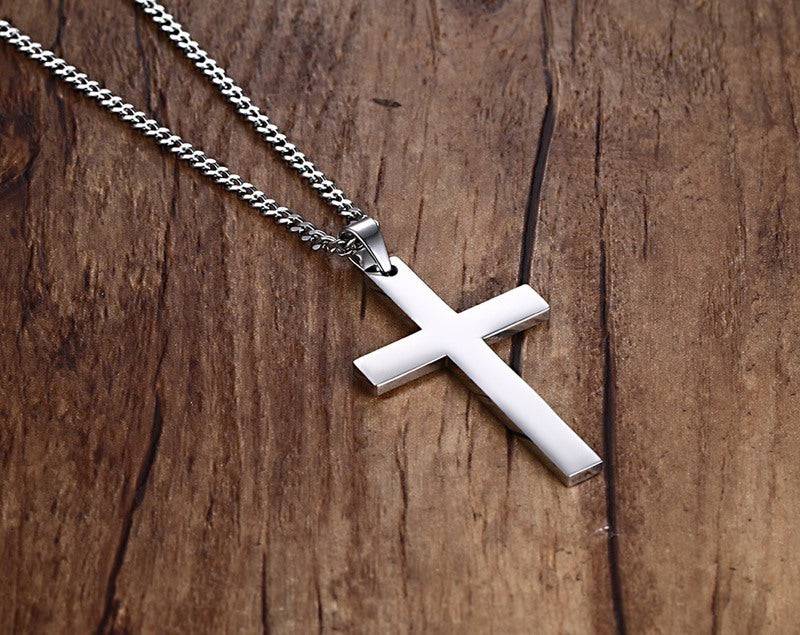 Stainless Steel Cross Pendant Gold Sweater Necklace Black Foreign Trade Accessories Jewellery Accessories Wholesale PN-572 - YLORESHOP