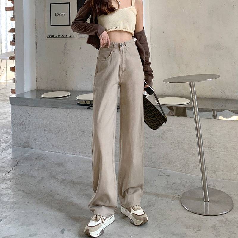 Versatile Korean Style Slimming And Straight Mop Pants - YLORESHOP