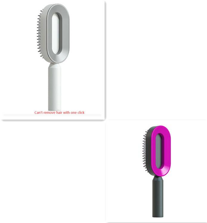 Self Cleaning Hair Brush For Women One-key Cleaning Hair Loss Airbag Massage Scalp Comb Anti-Static Hairbrush - YLORESHOP