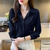 High-grade Non-ironing Anti-wrinkle Shirt Women's Solid Color Acetate Shirt - YLORESHOP