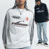 Letter Printed Raglan Three Bars Long Sleeve Bottoming Top Men - YLORESHOP