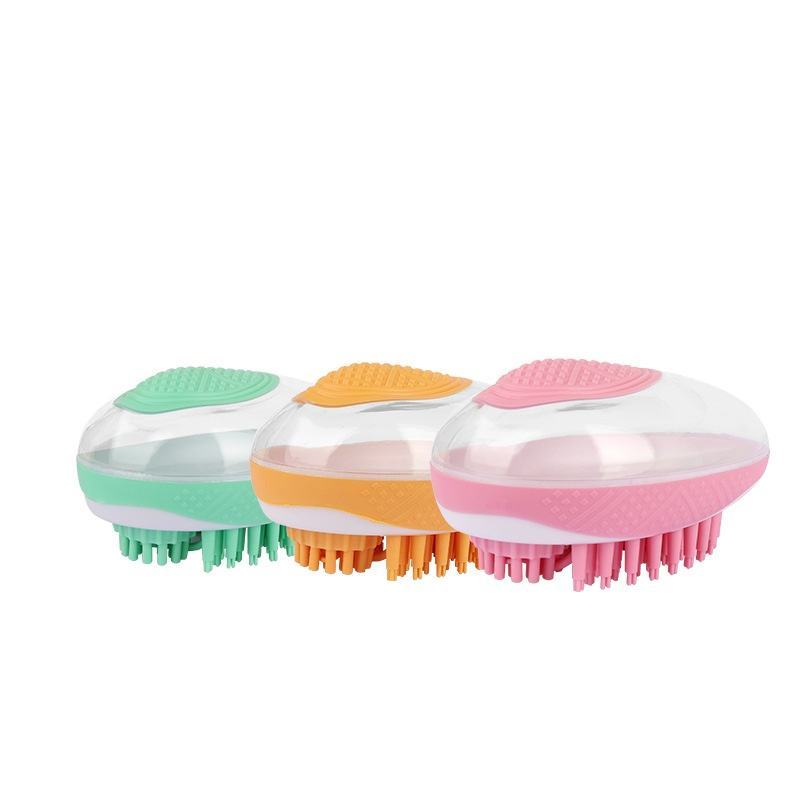 Spazzola da bagno per cani e gatti 2 in 1 Pet SPA Massaggio Pettine Morbido silicone Animali domestici Doccia Toelettatura capelli Cmob Strumento per la pulizia del cane Prodotti per animali domestici