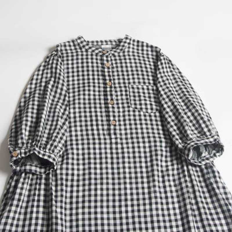 Double-layer Cotton Plaid Dress Women - YLORESHOP