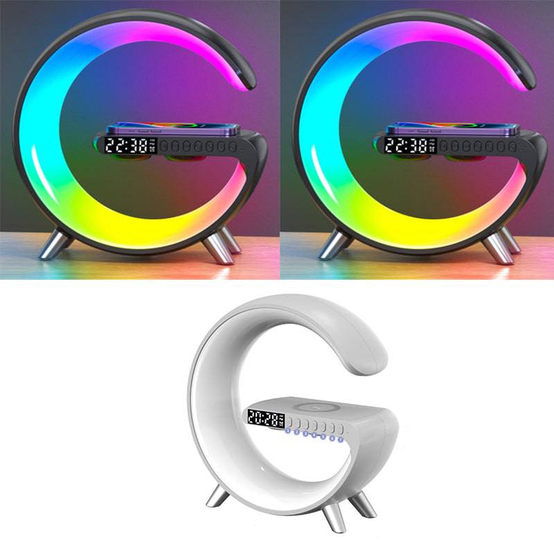 New Intelligent G Shaped LED Lamp Bluetooth Speake Wireless Charger Atmosphere Lamp App Control For Bedroom Home Decor - YLORESHOP