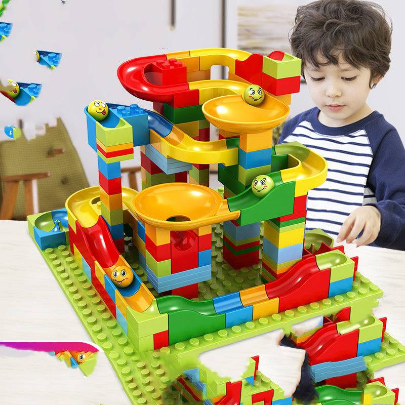 Race Run DIY Small Block Compatible City Building Blocks Funnel Slide