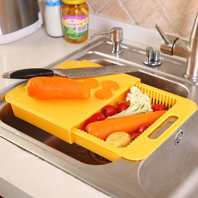 Multifunction Kitchen Chopping Blocks Sinks Drain Basket Cutting Board Vegetable Meat Tools Kitchen Accessories Chopping Board - YLORESHOP