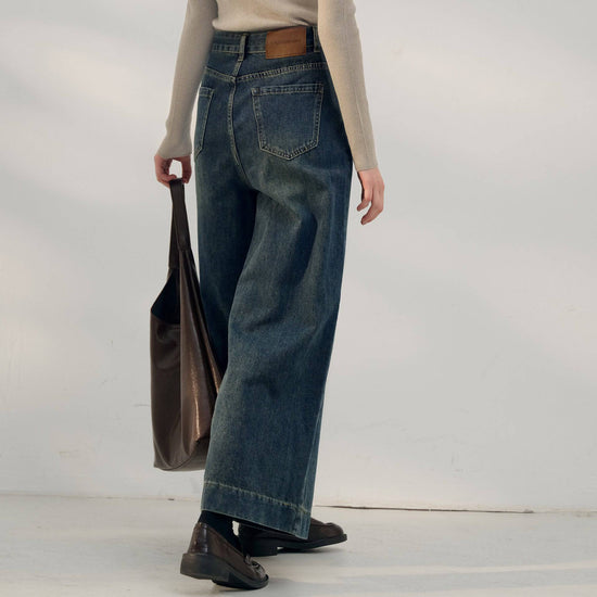 Retro Style High Waist Jeans Women's Pocket - YLORESHOP