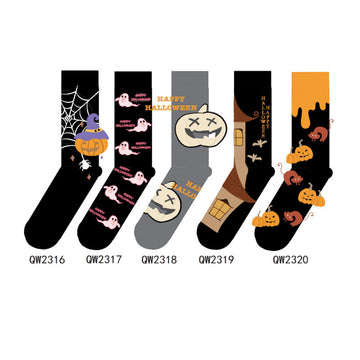 Halloween Man And Woman Cartoon Four Seasons Tube Socks - YLORESHOP