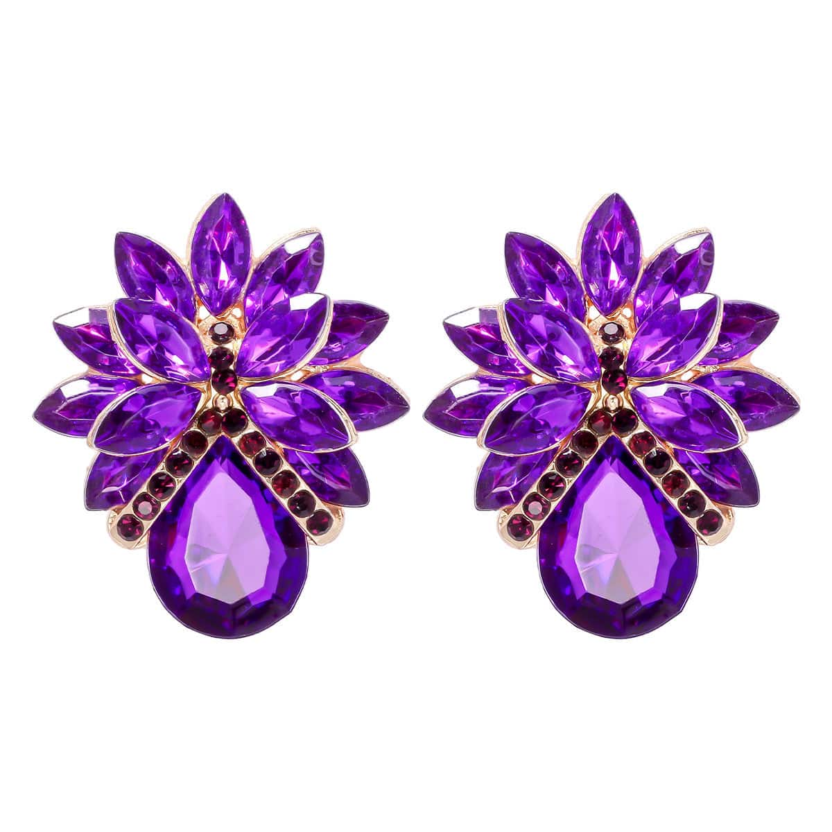 New Fashion Women's Personality Flower Rhinestone-embedded Earrings - YLORESHOP