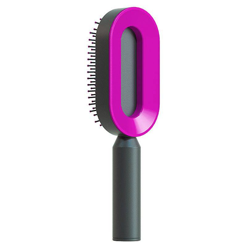 Self Cleaning Hair Brush For Women One-key Cleaning Hair Loss Airbag Massage Scalp Comb Anti-Static Hairbrush - YLORESHOP