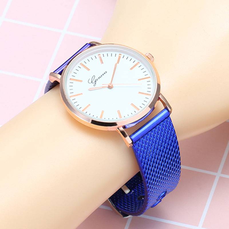 Geneva Watch Dial Plate Mesh Belt Female Minimalist Thin - YLORESHOP