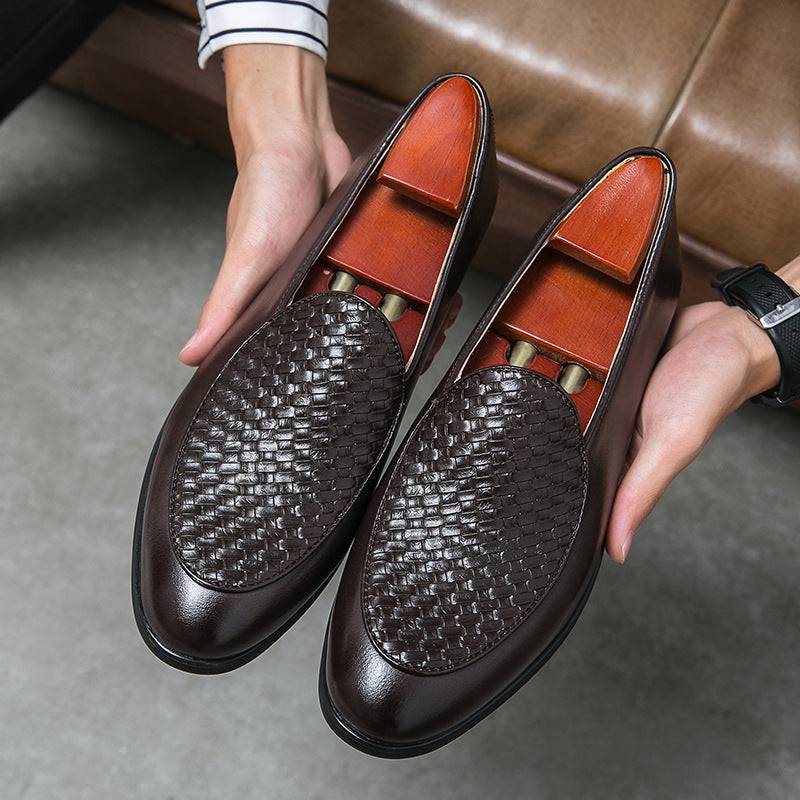 Mocassini business casual Scarpe da uomo in pelle leggera senza lacci semplici