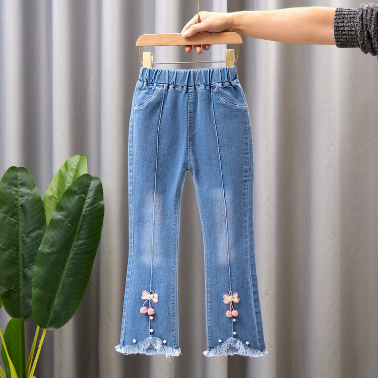 Children's Denim Wide Leg Pants Casual Speaker - YLORESHOP